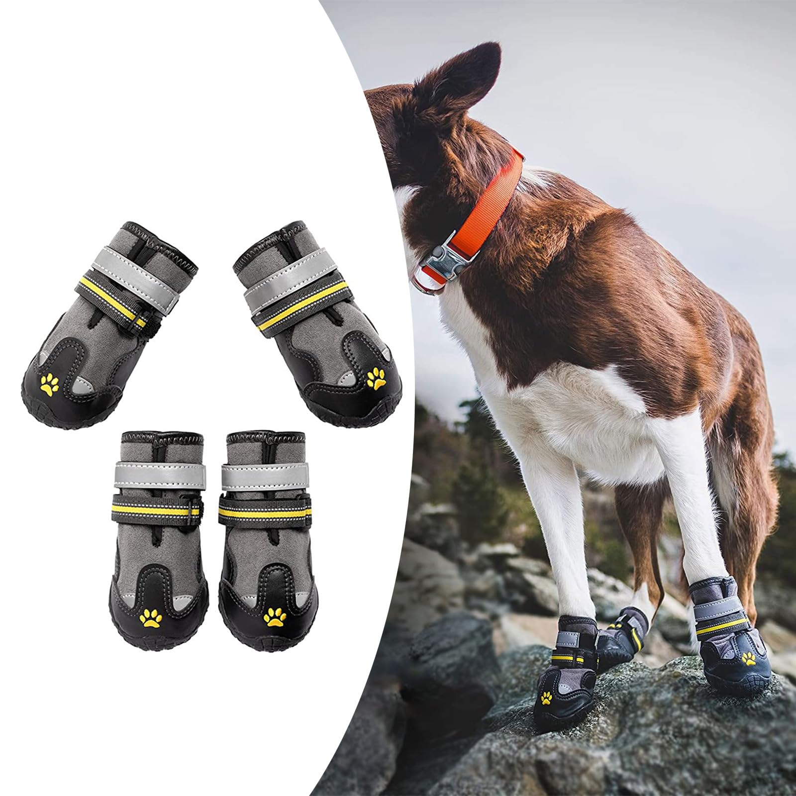 4 Stück atmungsaktive Hundeschuhe für alle Größen, Outdoor Abenteuer, Haustier Schuhschutz, wasserdichte Hundeschuhe