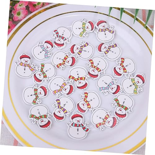 Miniatura 7 de EXCEART 50 piezas de decoración de espalda en forma de mm decoraciones planas de madera para coser ropa de calcetín de Navidad accesorios de muñeco