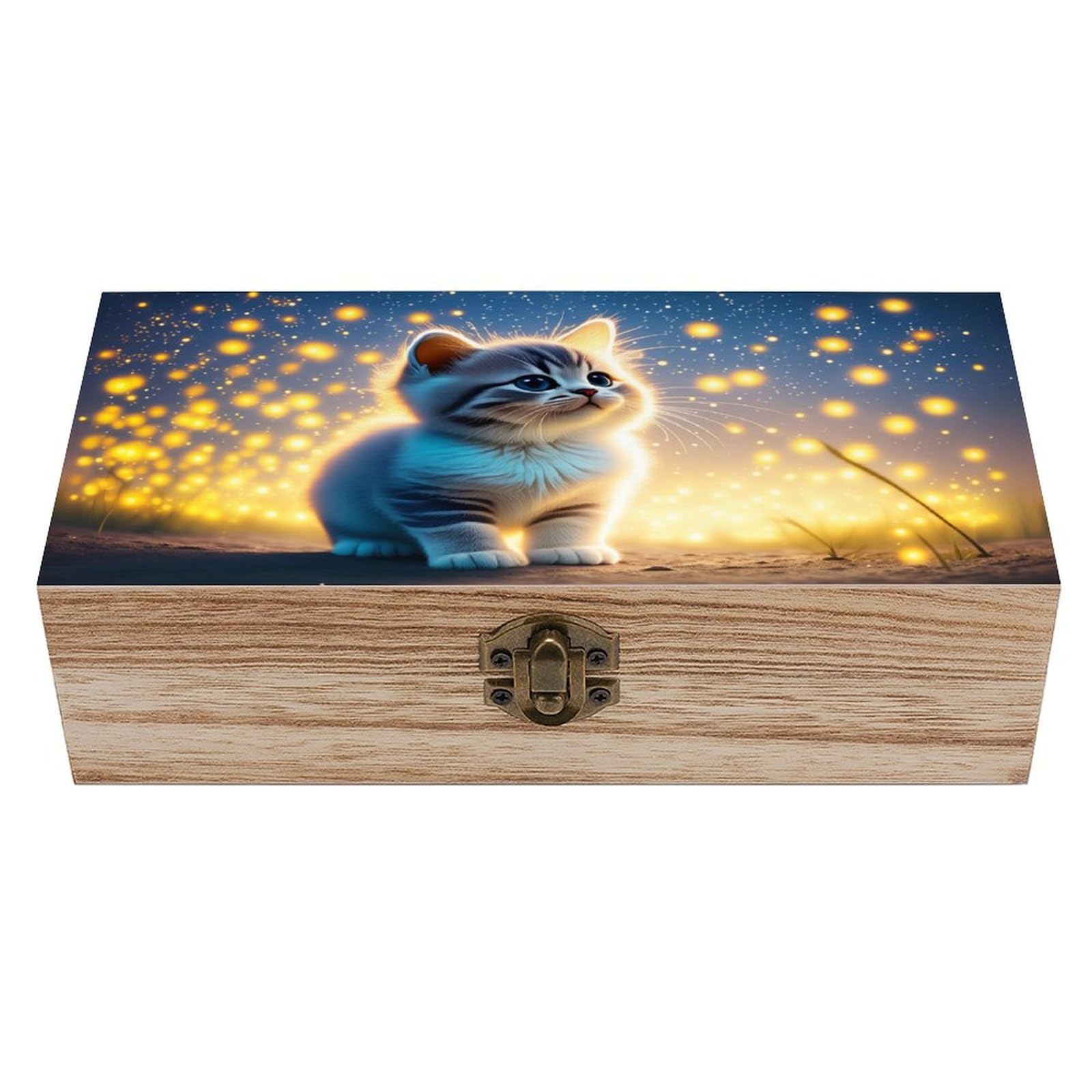 asbwuo Cute Pet Scene Vintage Wooden Keepsake Box