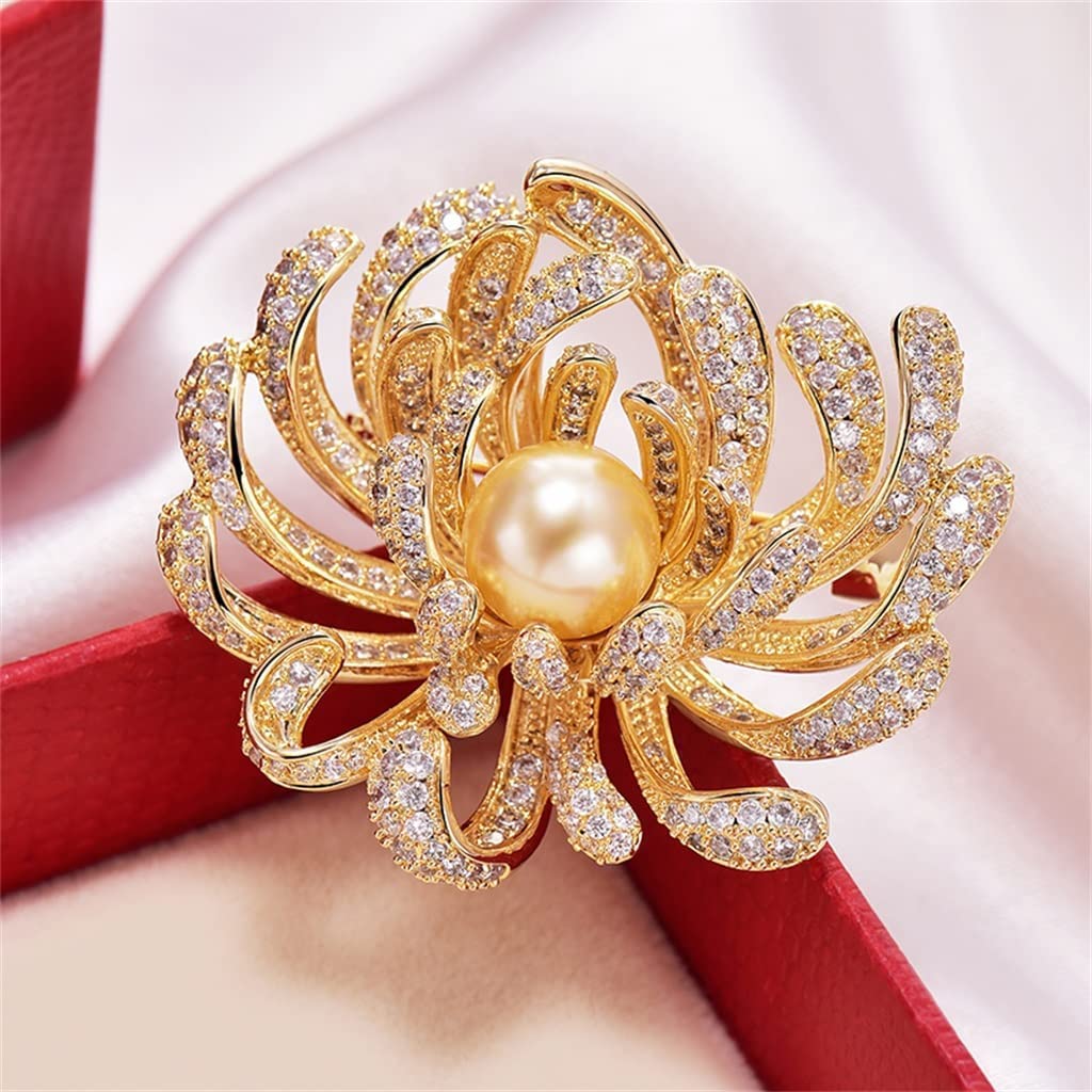 Broches con Forma de crisantemo, Clips de aleación para Solapa, chales, cuellos de Pecho, para Mujeres y niñas, 3,7 cm. Hecho en China.