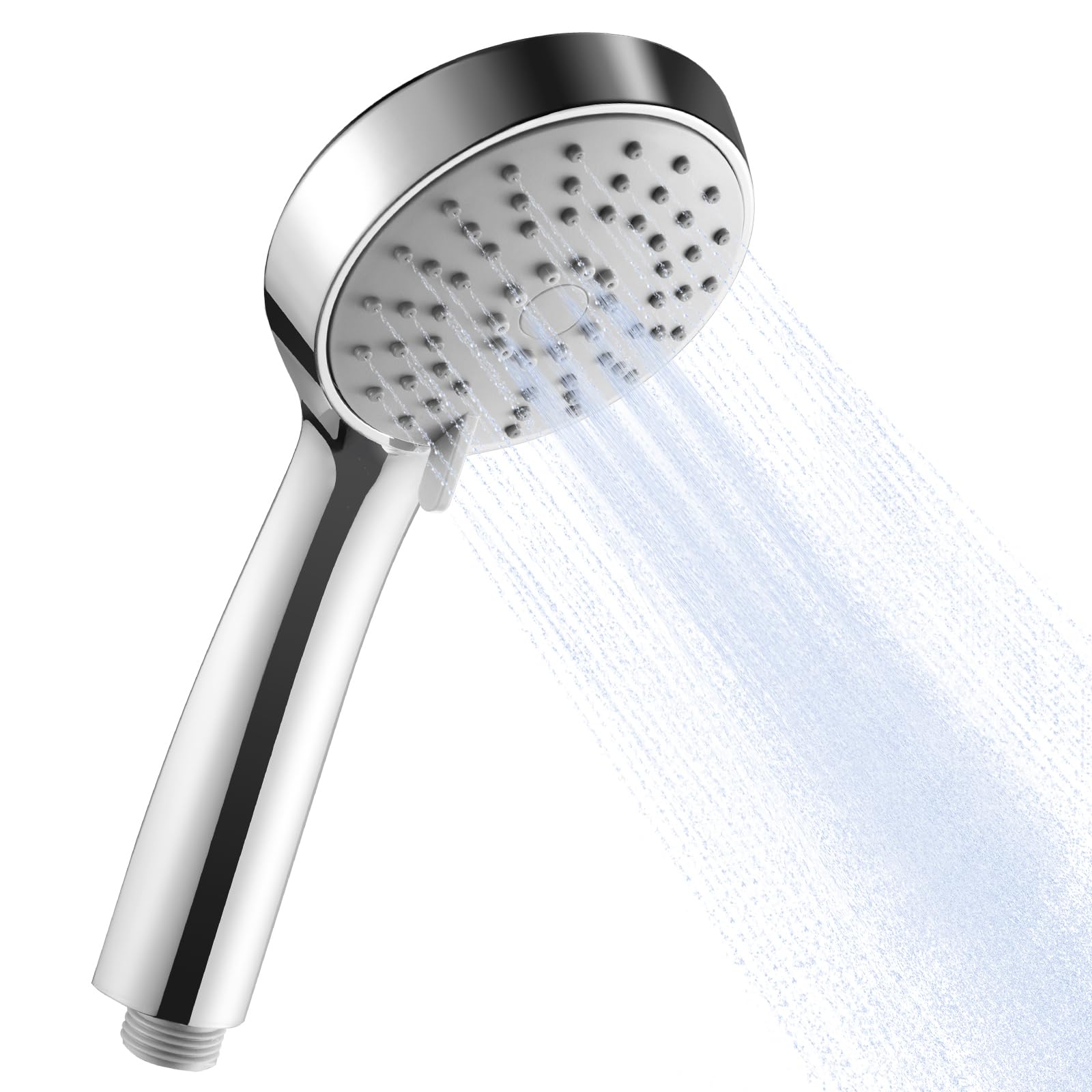 OFFO Duschkopf mit 3 Strahlarten, Wassersparend und Hochdruck, Handbrause Rund, Duschbrause mit Antikalk-Funktion, Leicht zu Reinigen, für mehr Komfort und Regendusche-Effekt​, Chrom