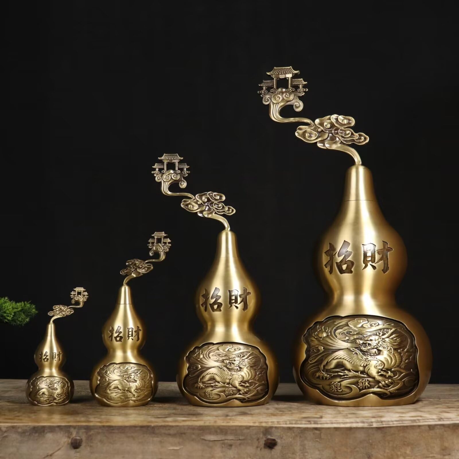 Dytartzx 1* Copper Gourd Statue Home Decoration Auspicious Rich Copper Gourd Collection Crafts