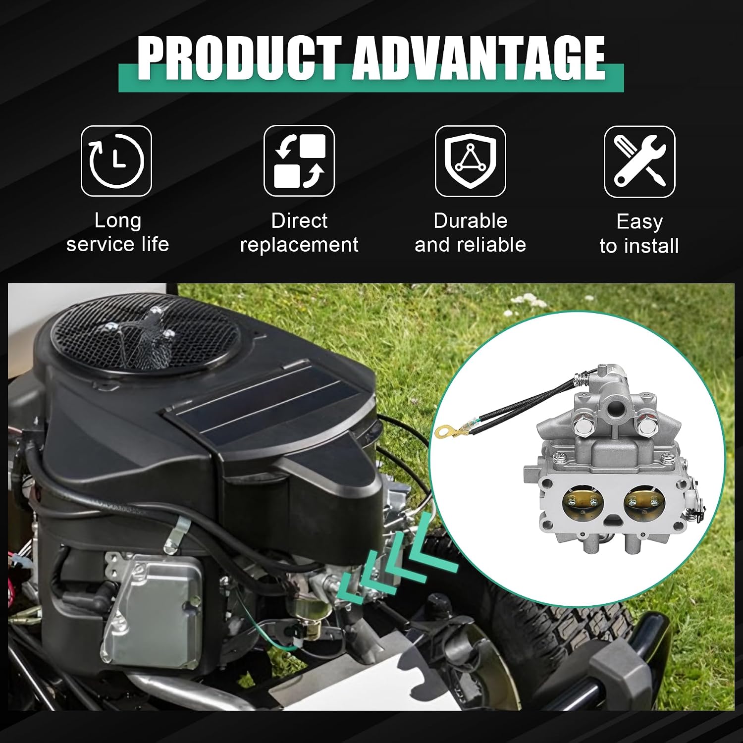 JDMSPEED New Carburetor Carb 15003-7041 15003-7077 Replacement For Kawasaki FH601V 4-Cycle Engine Mower