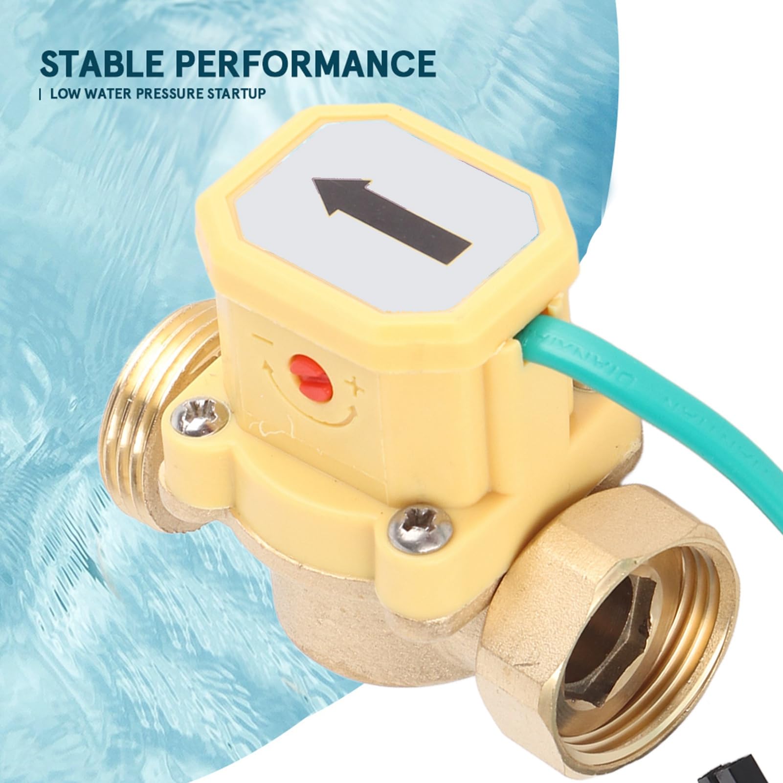 Flussostato Acqua G3/4 220V Sensore Flusso 1.5A in Rame per Doccia Scaldabagno Domestici Protezione Sicurezza