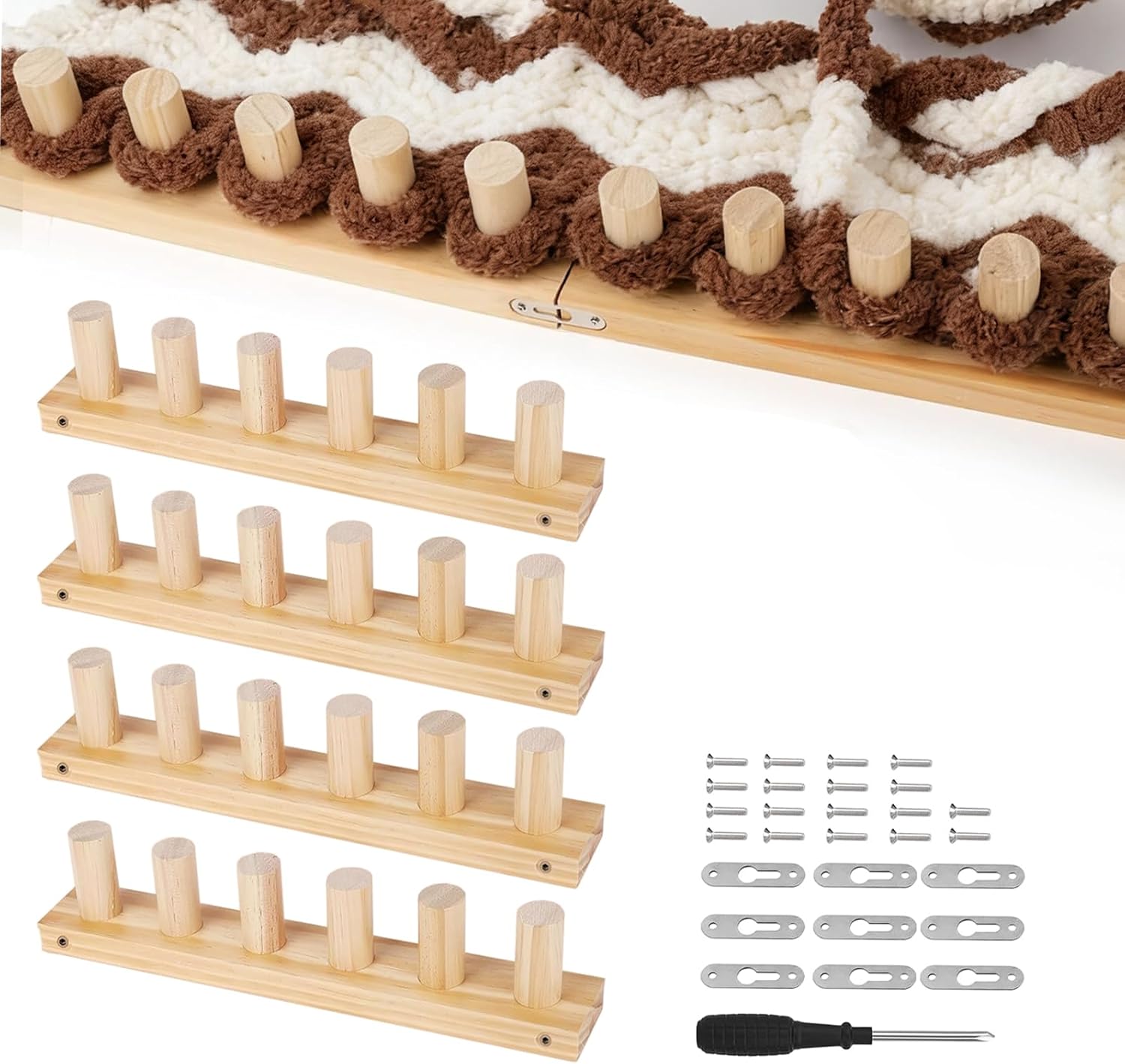 sdaeye 52" Chunky Knitting Blanket Loom – Portable, Foldable Design for DIY Beginners, Customizable Hand Knitting for Chunky Yarn Blankets, Stress Relief