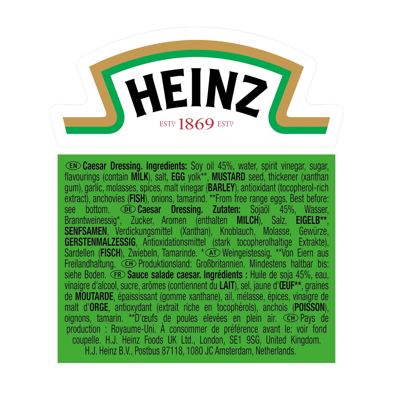 HEINZ | 50 coupelles de sauce CAESAR | Doses individuelles 25 g