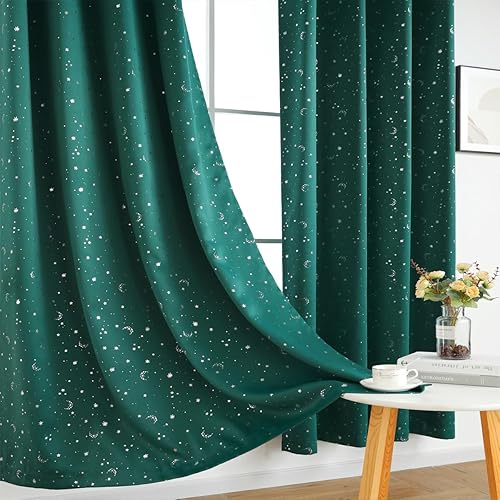 Vista 89 de Mangata Casa - Cortinas opacas para dormitorio, 2 paneles, cortinas térmicas para ventana, para sala de estar, cortinas que oscurecen. Azul marino