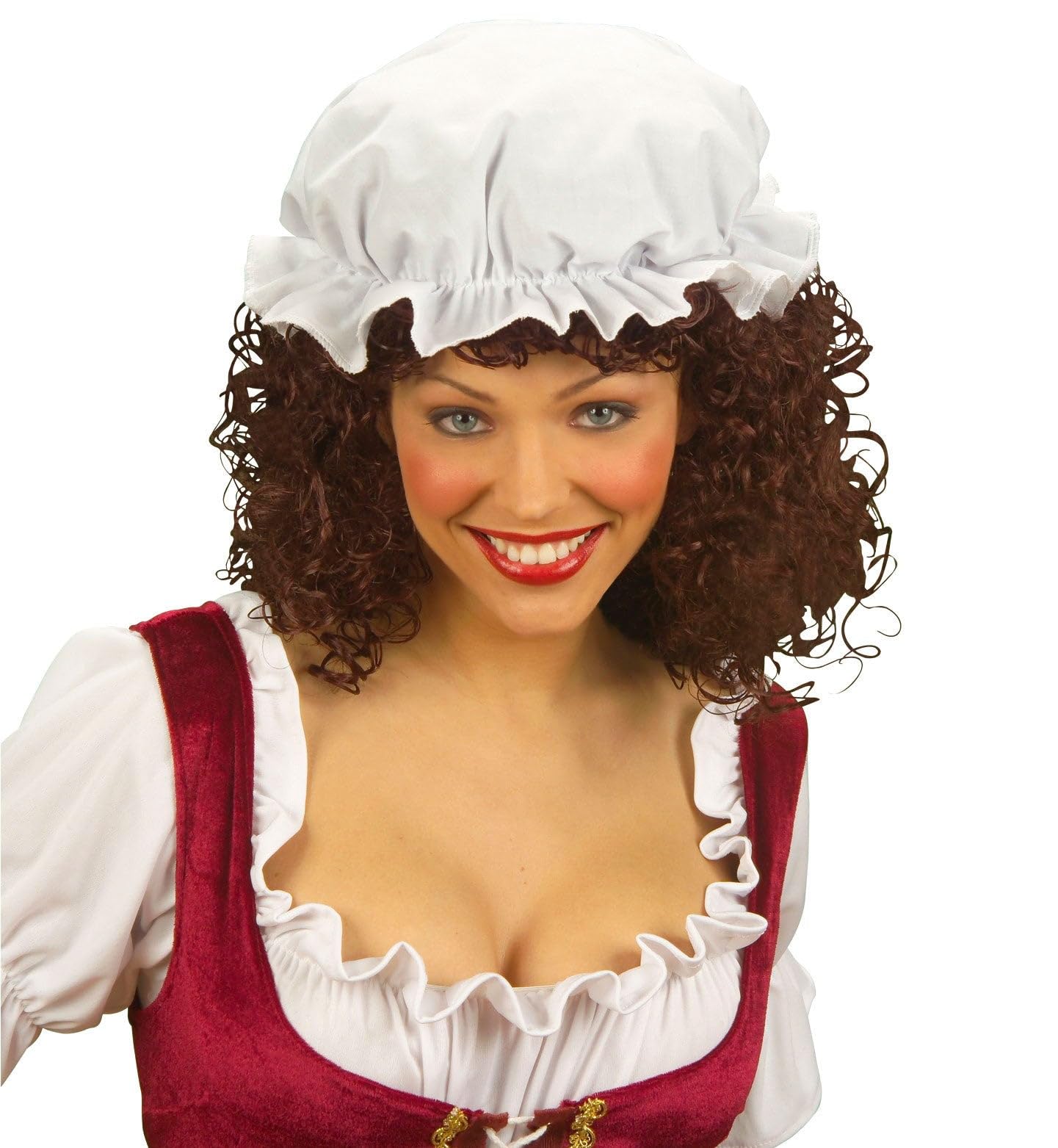 Widmann mop cap for disguise and carnival accessory fun hat, white color, Grey, White, Donna: One Size - Image 3