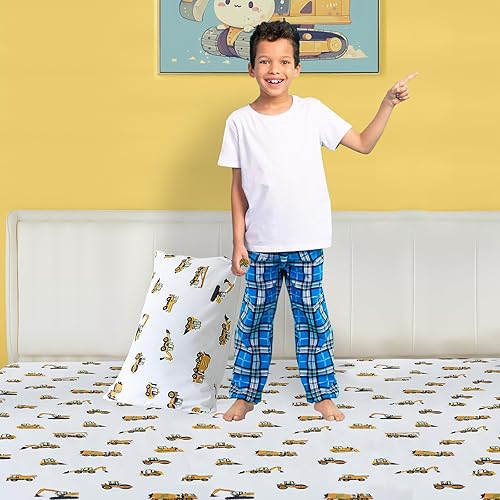 Miniatura 6 de Coukouchyi - Juego de sábanas de 3 piezas tamaño matrimonial para niños, sábana bajera ajustable suave y transpirable, sábana bajera para niños,