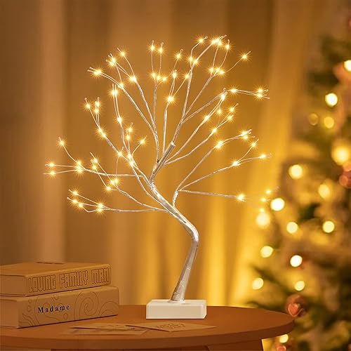 Miniatura 2 de EAMBRITE Lámpara de árbol de hadas con 108 luces LED, árbol de abedul iluminado con 8 modos, árbol de Navidad artificial, USB y batería, árbol
