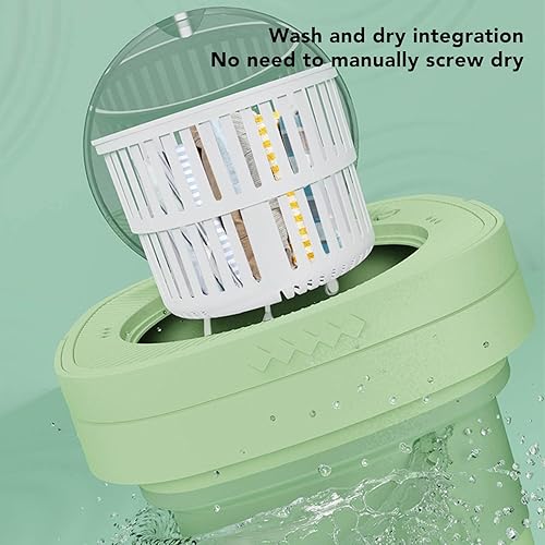 Miniatura 4 de Lavadora portátil, mini lavadora plegable de 6.5 litros con tubo de agua, lavado profundo y centrifugado para dormitorio, camping, caravana, viajes,