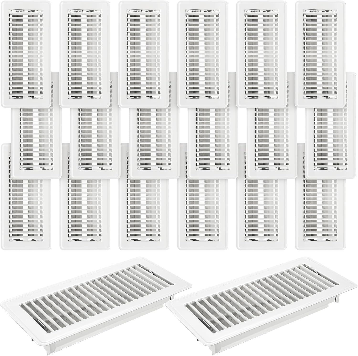 Ganeen 20 Pack 4 x 10 Inch White Floor Vent Covers Register Heavy Duty