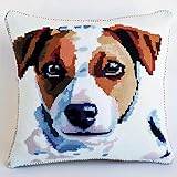 jack russell cross fox terrier black and white 【Precioso regalo】Funda de almohada de punto de cruz hecha a mano por usted mismo,será un regalo único.Traerá sorpresas y alegría a sus amigos y familiares.Ideal para cumpleaños,días festivos,Navidad,inauguraciones de casas y otras ocasiones,¡transmite la calidez de una creación hecha a mano!