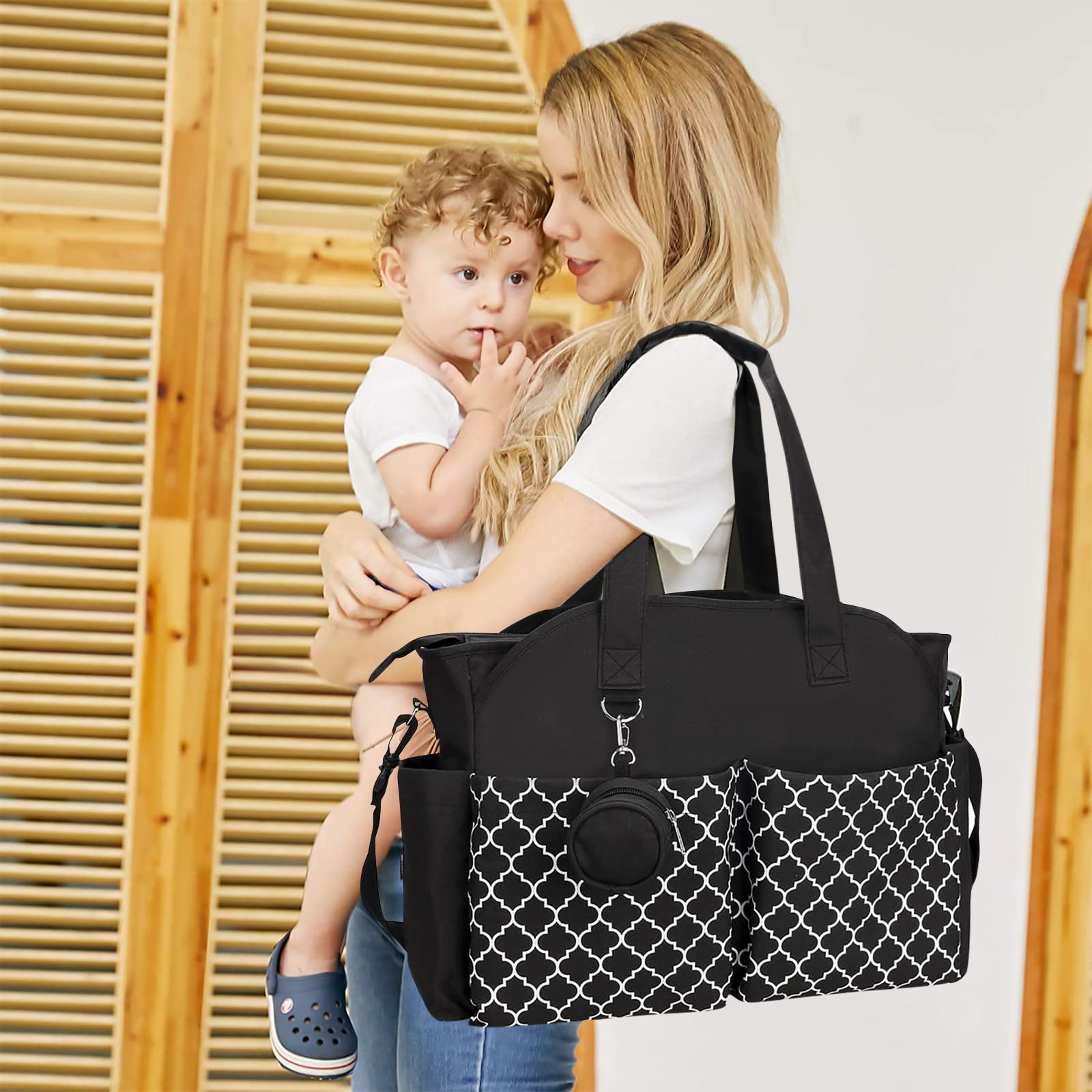 Borsa Fasciatoio per Neonato, Borsa Cambio Pannolini da Viaggio a Tracolla Multifunzione Impermeabile Grande Capacità