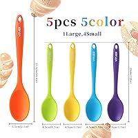 Vista 2 de 5PCS Silicone Serving Spoons Set, Vituer Heat Resistant Kitchen Spoons for Cooking, Mixing, Stirring and Serving, Dishwasher Safe