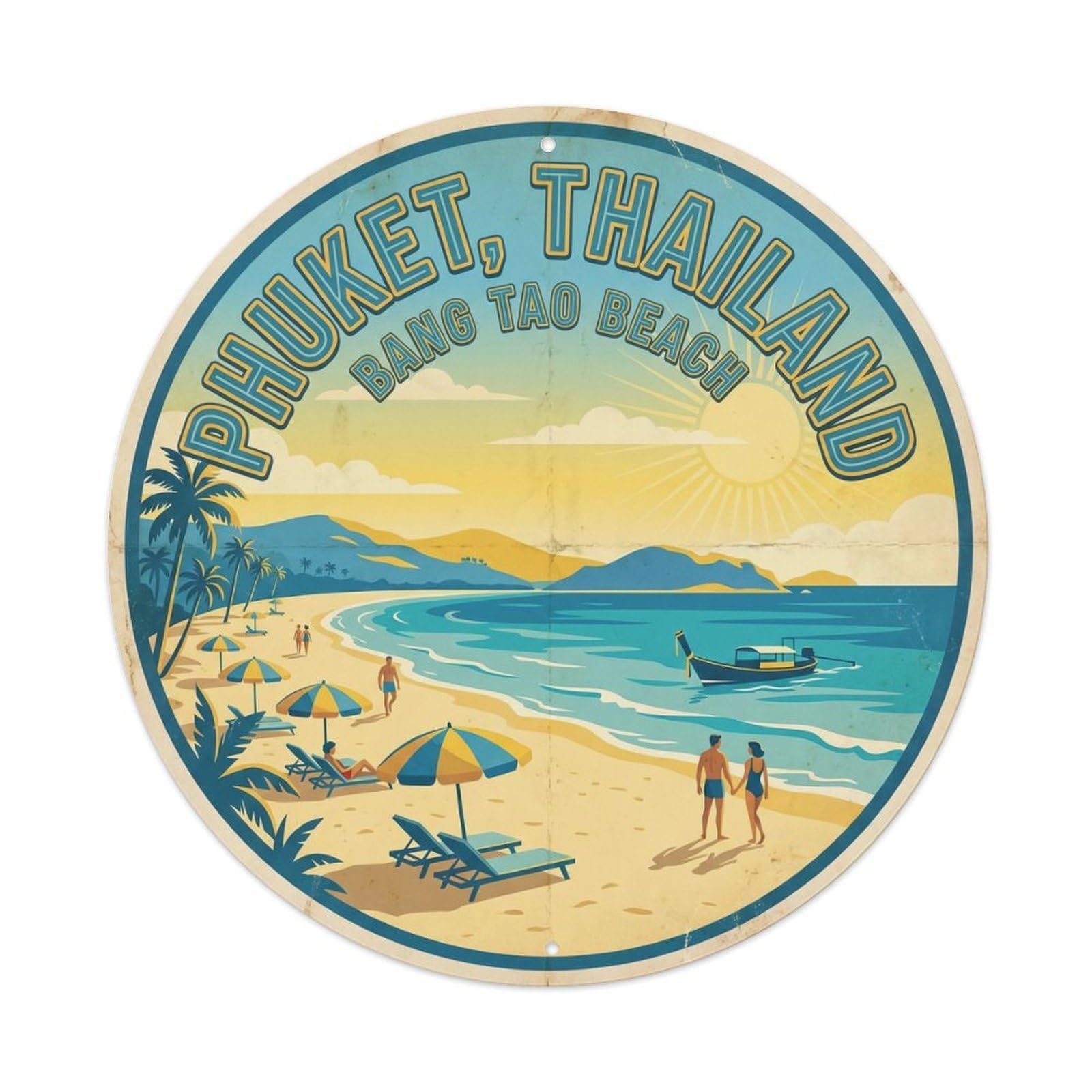 Phuket Bang Tao Beach Seaside Journey Ocean Coast Metal Tin Sign