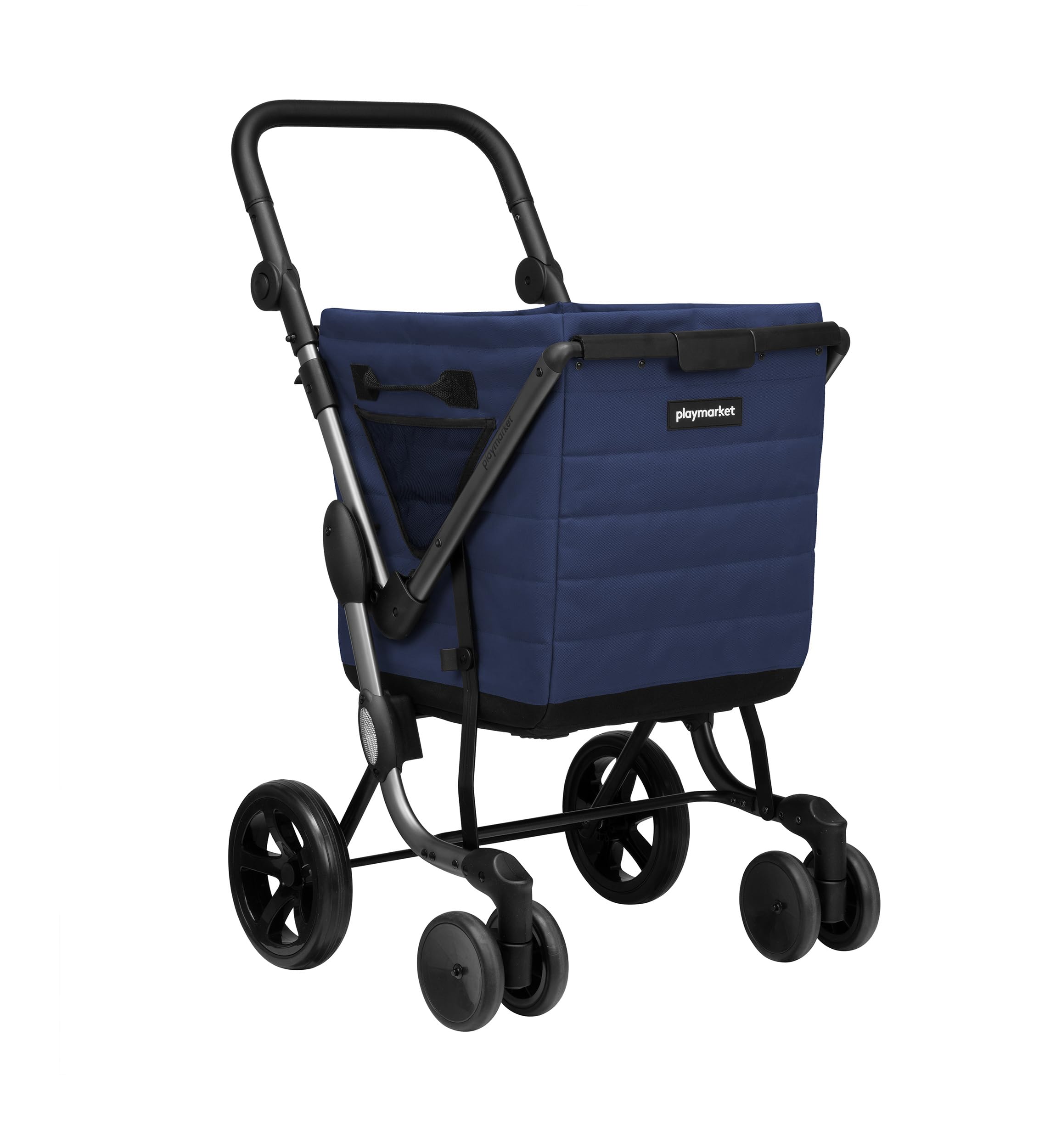 Playmarket We Go Premium. Carro de la Compra Ligero y Plegable. Textil Impermeable sostenible. Manillar Regulable y Ruedas traseras giratorias. Capacidad 55L (Blueberry D4)