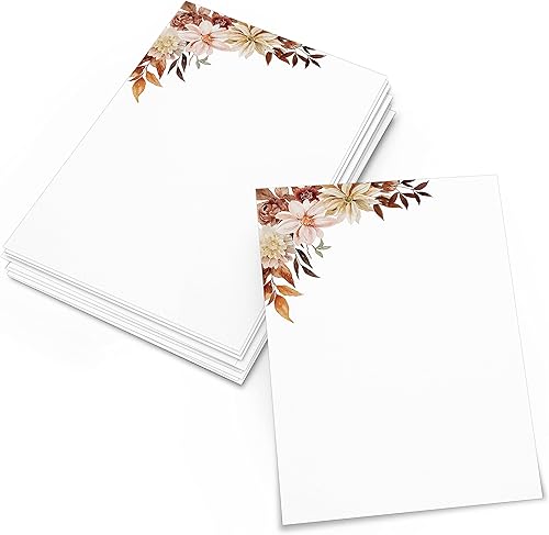 321Done Tarjetas florales de otoño de 4 x 6 pulgadas, color blanco (paquete de 50), fabricadas en Estados Unidos, diseño floral de otoño, esquina