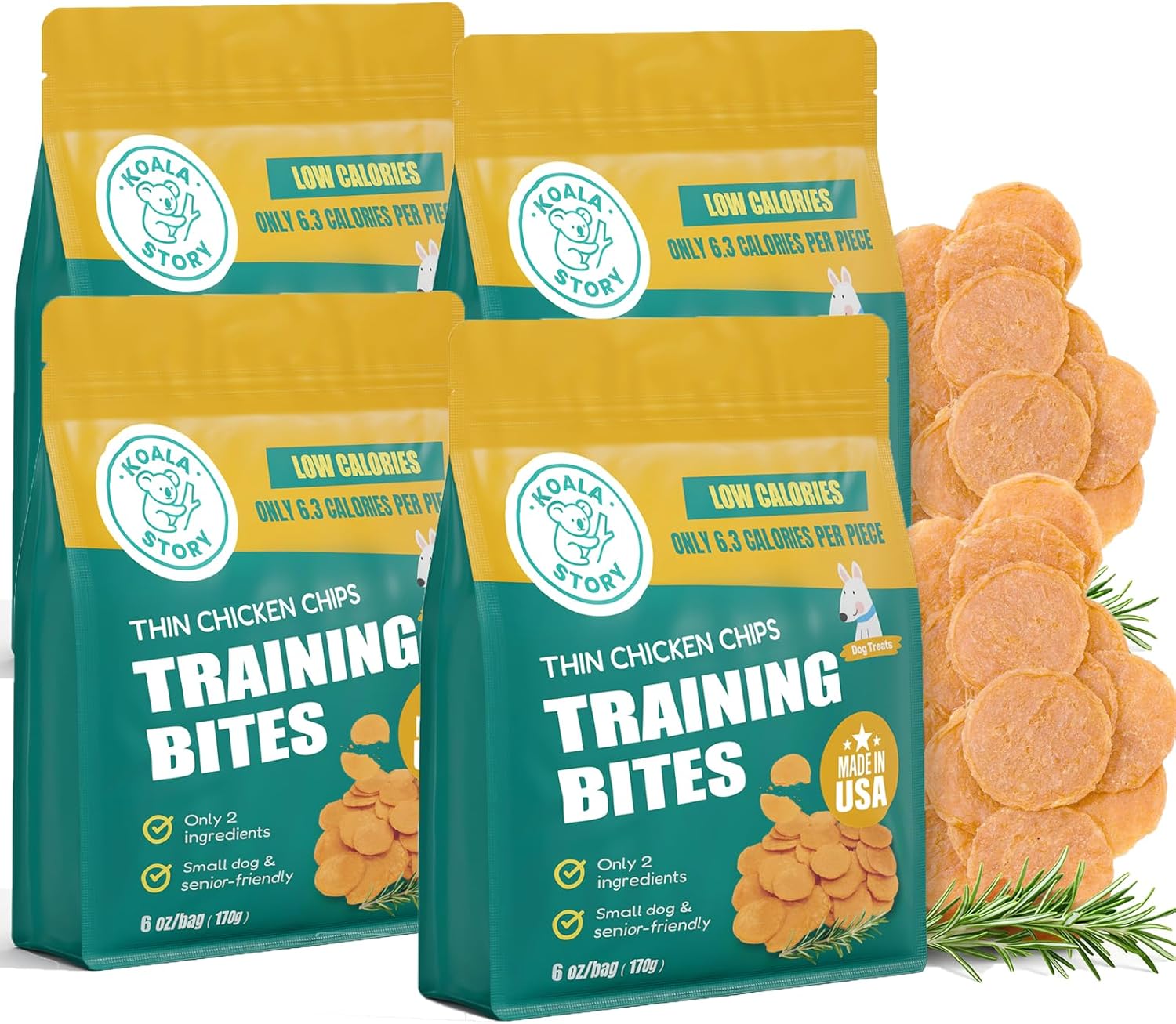 Dog Chicken Chips Treat - 24 oz, 100% Natural Ingredient Made in USA, High Protein Low Calorie Pet Training Chew Jerky Dried Food, Healthy Pet Supplies for Medium, Large Breeds & Puppy