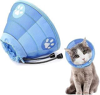 YQkangzhu Cat Recovery Collar, Dog Cone Collar, Soft Adjustable Elizabethan Collars Cones, Protective Pet E Collar After Surgery and Injuries, Breathable Lightweight Collar for Small Pet Kittens Puppy(M)