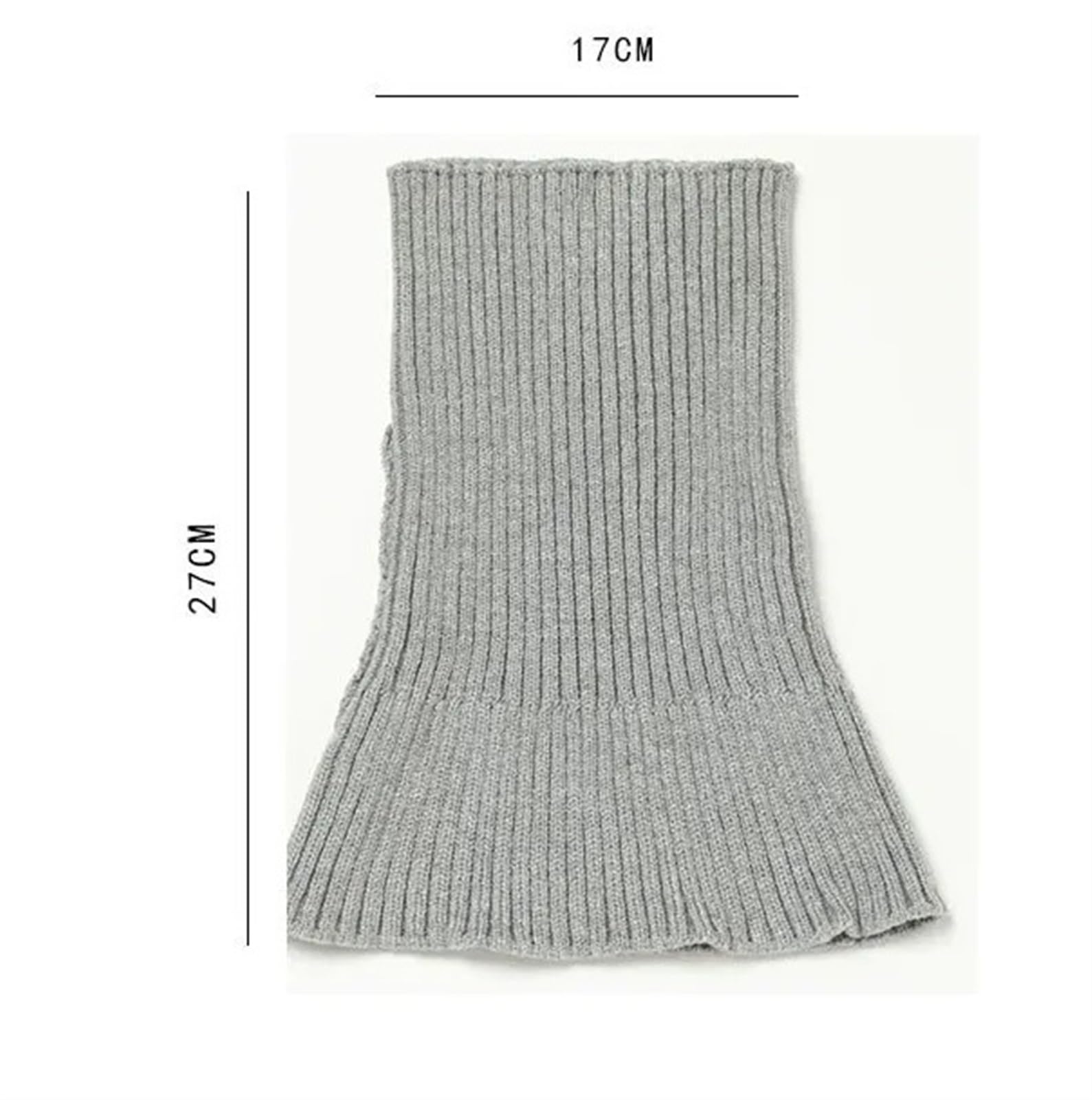 Bufanda de punto cálido para mujer, cuello alto, cuello falso, desmontable, bufanda cálida para invierno, resistente al viento, bufanda con volantes