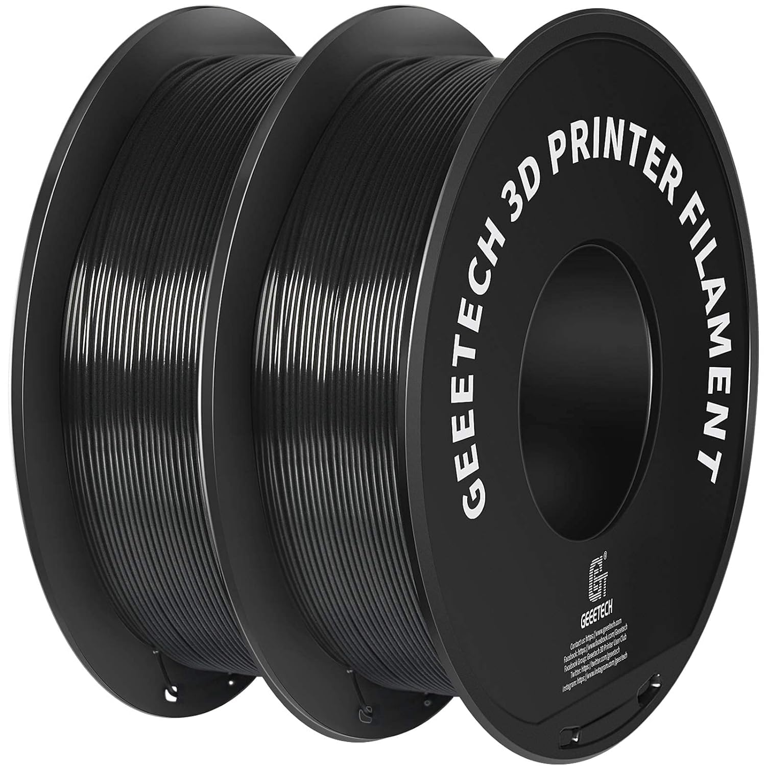 Photo 1 of Geeetech 3D Printer Filament, PLA Filament 1.75mm Bundle 2kg for 3D Printer,Dimensional Accuracy +/- 0.02 mm (Black 2-Pack) Black+black PLA