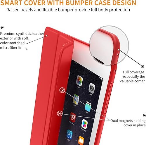 Miniatura 26 de DTTO Funda para iPad Mini de 5ª generación y iPad Mini 4, ultra delgada y ligera, con cubierta trasera de TPU suave, apagado y encendido automático