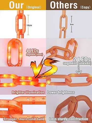 Miniatura 3 de Guirnalda de luces de batería para decoraciones de Halloween, cadena de 160 luces LED de plástico de 10 pies con impermeable, 8 modos de iluminación