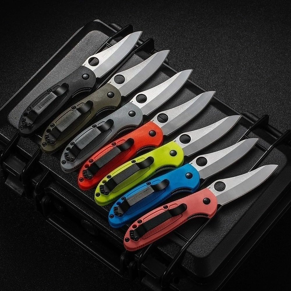 Klappmesser mit 440C-Edelstahlklinge, Nylon-Glasfaser-Griff, 17 cm Gesamtlänge, 7,2 cm Klinge, Mehrere Farben (Stil 01)