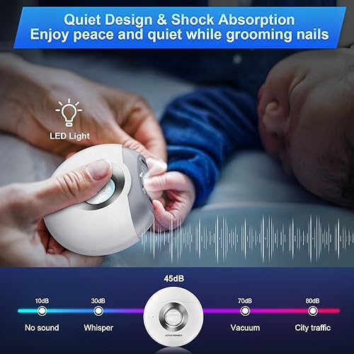 Miniatura 6 de Cortaúñas eléctrico automático con cabezales de doble hoja, luz LED, herramienta de cuidado de uñas, cortador y molinillo para uñas, seguro para