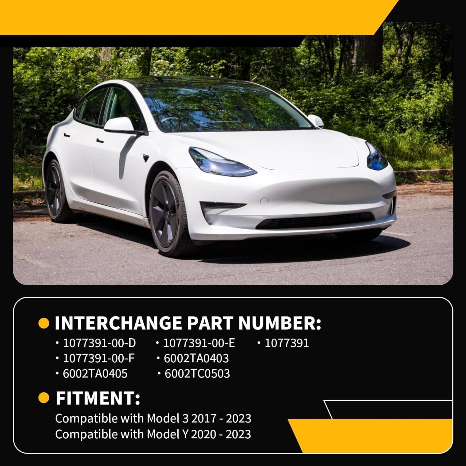 Right Side Fog Light Compatible with Model 3 2017-2023 Model Y 2020-2023 Front Bumper Fog Lamp Amber DRL Passenger 1077391-00-D/1077391-00-E/1077391-00-F