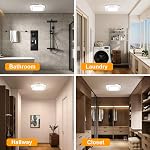 Battery Operated Ceiling Light, Motion Sensor LED Ceiling Light Battery Powered Indoor, Motion Activated Light 6000K for Bathroom Stair Hallway Shed Laundry Daylight Auto On/Off (White, 1 Pack)