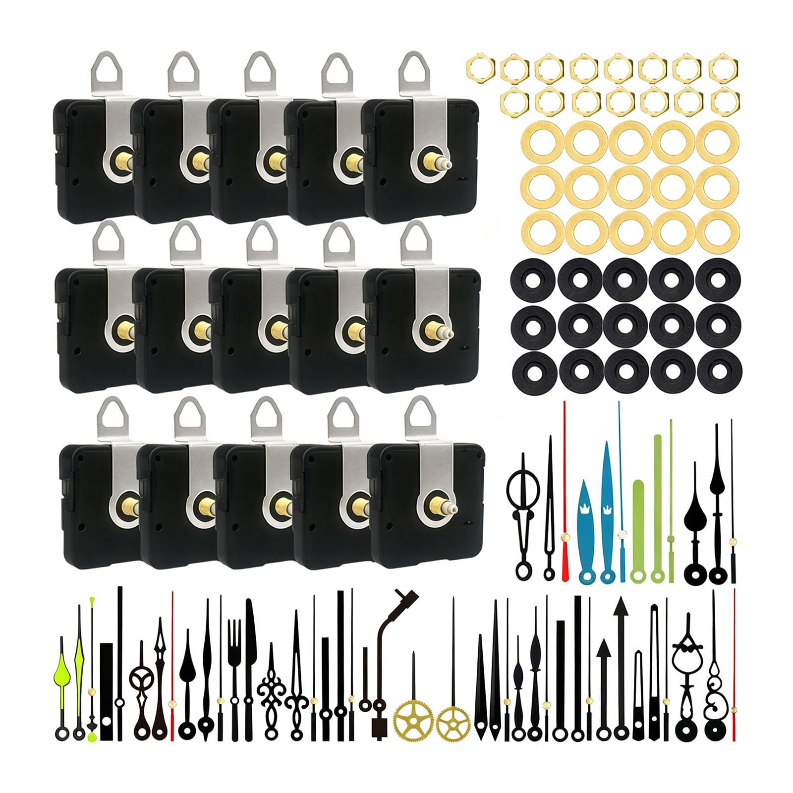 NRVTRE 1Set Quartzs Diys Wall Clock Movement Mechanism Battery Operated Silents Clocks Set Diys Repair Parts Replacement Wall Clock Movement Mechanism Battery Operated Repair Parts