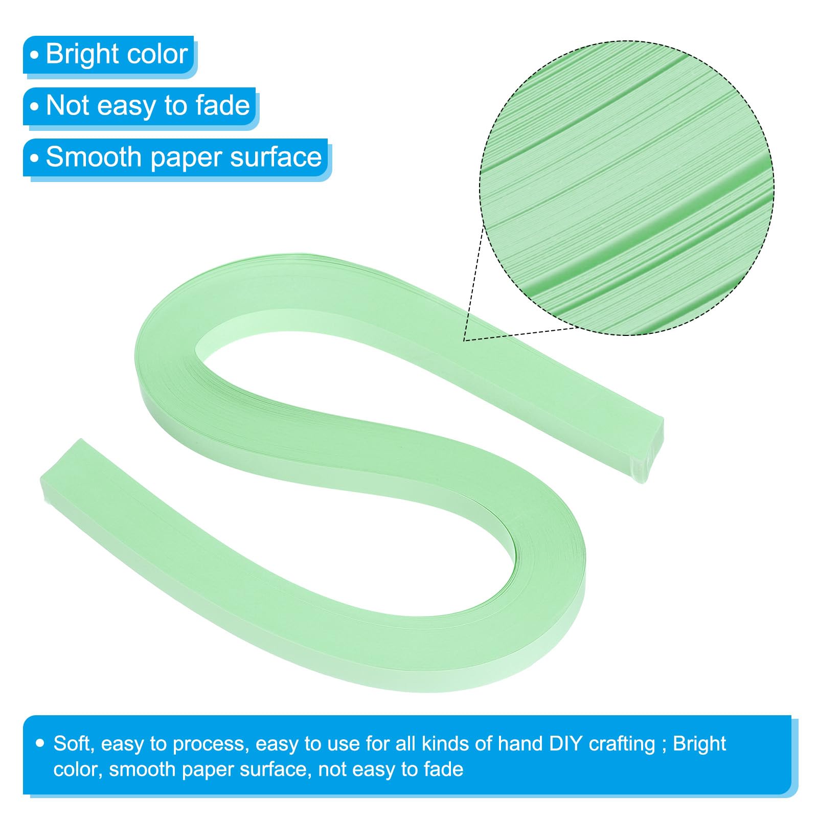 PATIKIL 120pcs Quilling Paper Strips Paper Flowers Quilling Kits 3/8"(10mm) Origami Paper for Adults Beginner Art Craft 21"(54cm) Light Green - Image 3