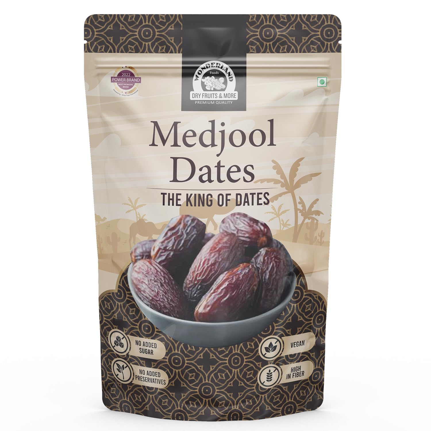 Wonderland Foods 200g Premium Medjool Dates Box | King of Dates | Dry Fruits Healthy & Nutritious Soft Khajoor, Khajur Rich In Iron, Fibre & Vitamins, Fresh