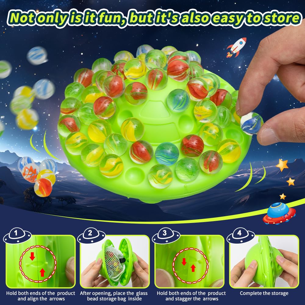 oupados Wobble Marble Balance Stacking Game with 60 Exciting Colorful Glass Marbles - Image 3