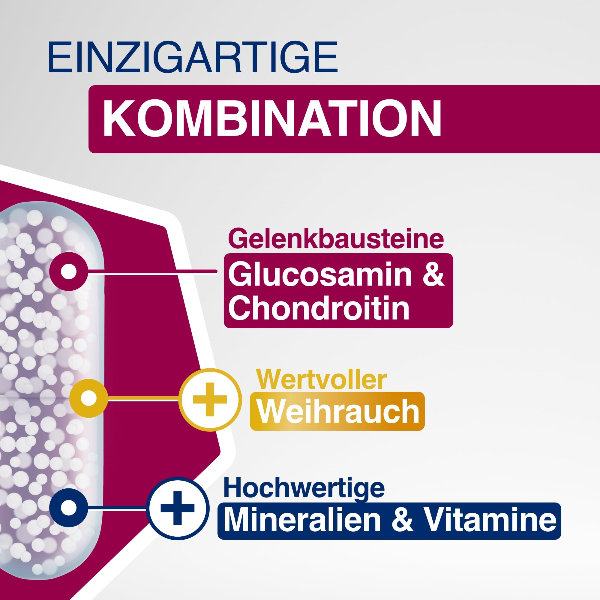 Gelencium Glucosamin Chondroitin hochdosiert mit Weihrauch – 120 Kapseln | 2.325 mg pro Tagesdosis · Mit Weihrauch (Boswellia serrata), Vitamin C, Vitamin D & Mangan · 30 Tage