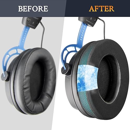 Miniatura 6 de SOULWIT Almohadillas de repuesto de gel refrescante para HyperX Cloud 12ProCoreAlphaAlpha SFlightStingerMixCloudXCloudX Chat, almohadillas con