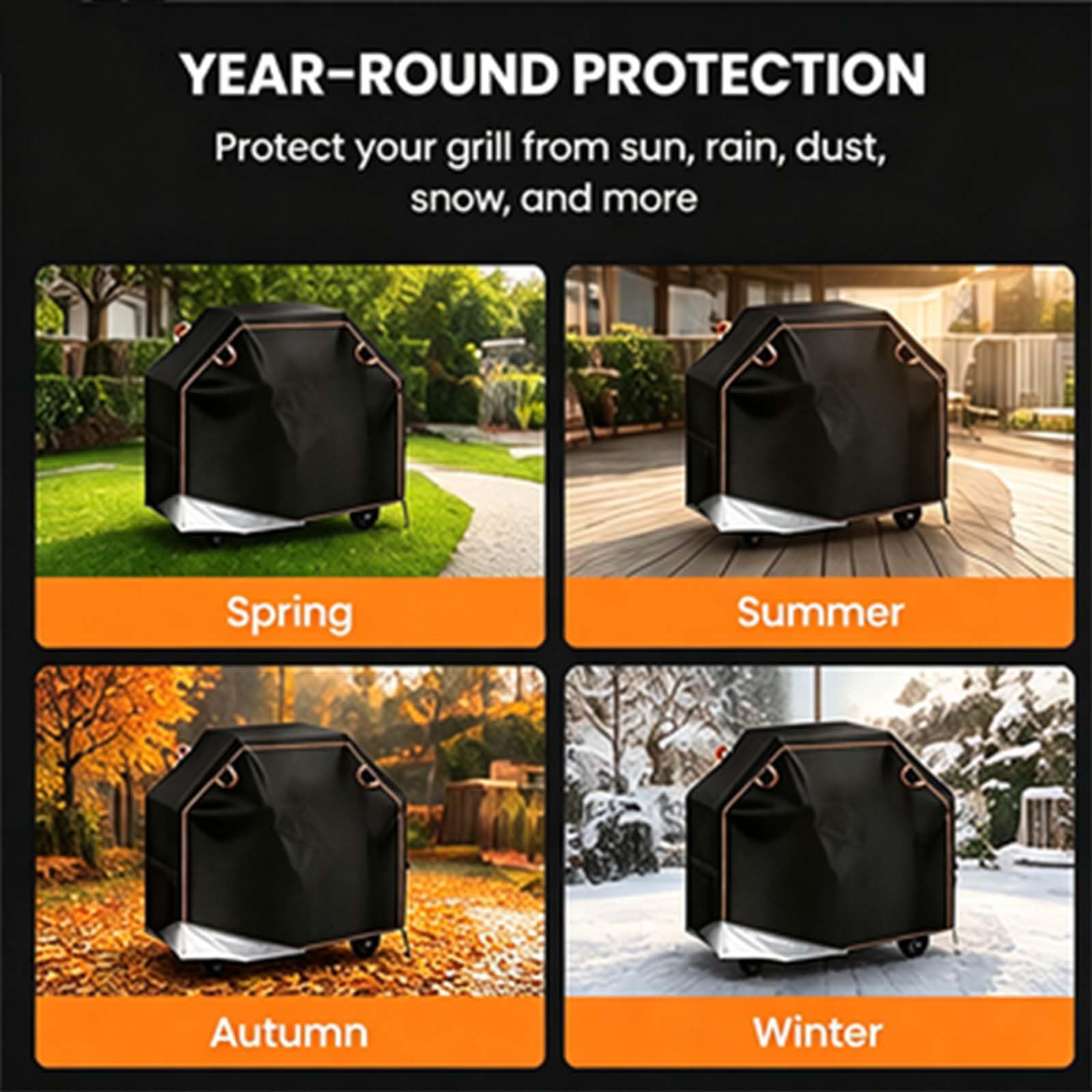 Funda para barbacoa Weber Spirit S-310 (2013-2017), cubierta de barbacoa de tela Oxford 210D, resistente al agua, cubierta de parrilla de jardín con correas de , protección UV contra el polvo