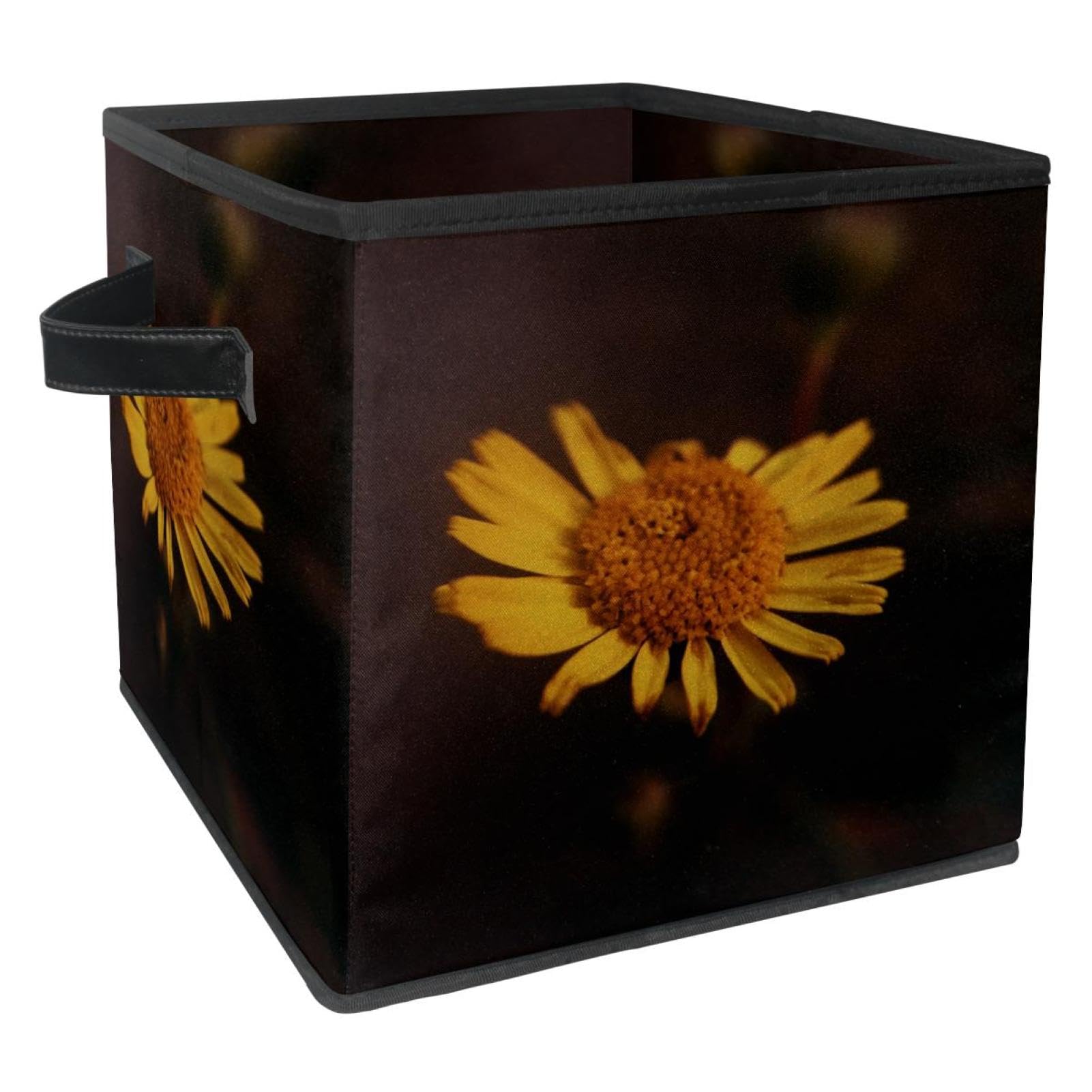 Boîte de rangement en tissu chrysanthème jaune pour harmoniser votre chambre et placard