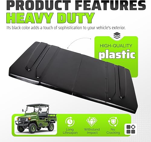 Miniatura 3 de ECOTRIC Techo superior rígido de plástico negro compatible con JD Gator 625 825i / Yamaha Rhino/Kawasaki Mule 4010 Teryx/Bobcat 3400 / Holland
