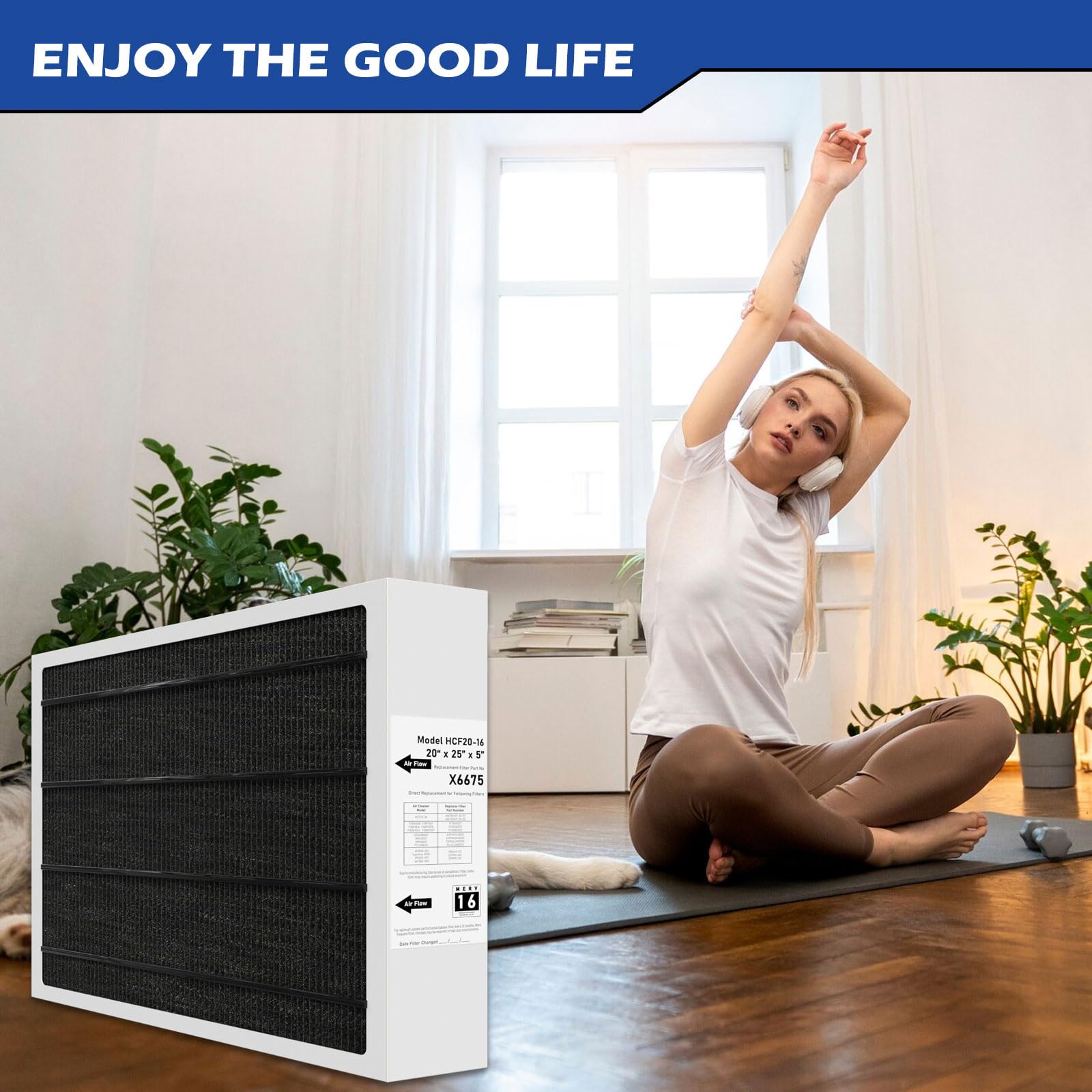 Pitymody X6675 Merv 16 Air Filter 20x25x5 Efficient Air Filter