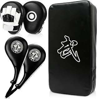5 PCS Taekwondo Sparring Gear Set Martial Arts Training Equipment Set for Beginners Including Punching Mitts，kick pad，and Boxing pad.Suitable for Teenagers.