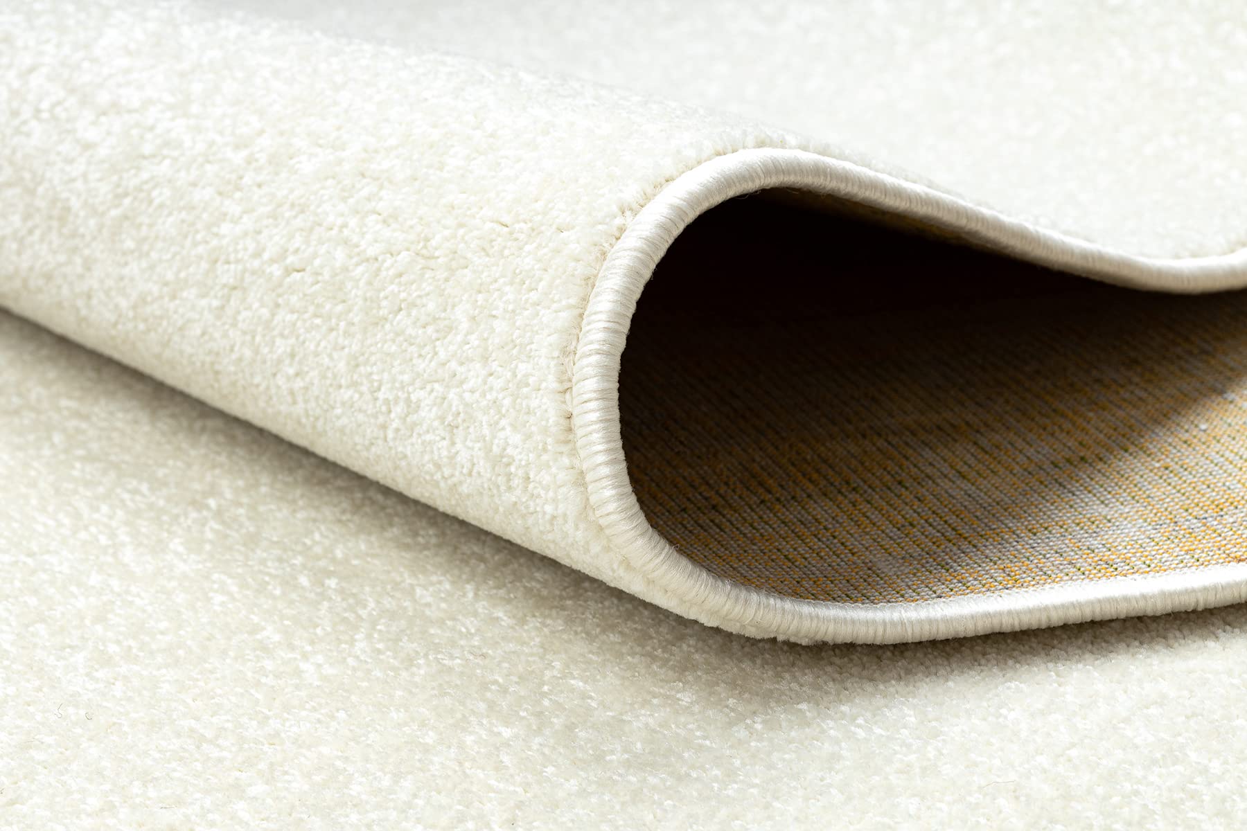 rugsx Tapis Couloir KARMEL Lisse - Tapis de Passage uni pour la Cuisine, Le Salon et Le Couloir - Blanc - 70x140 cm