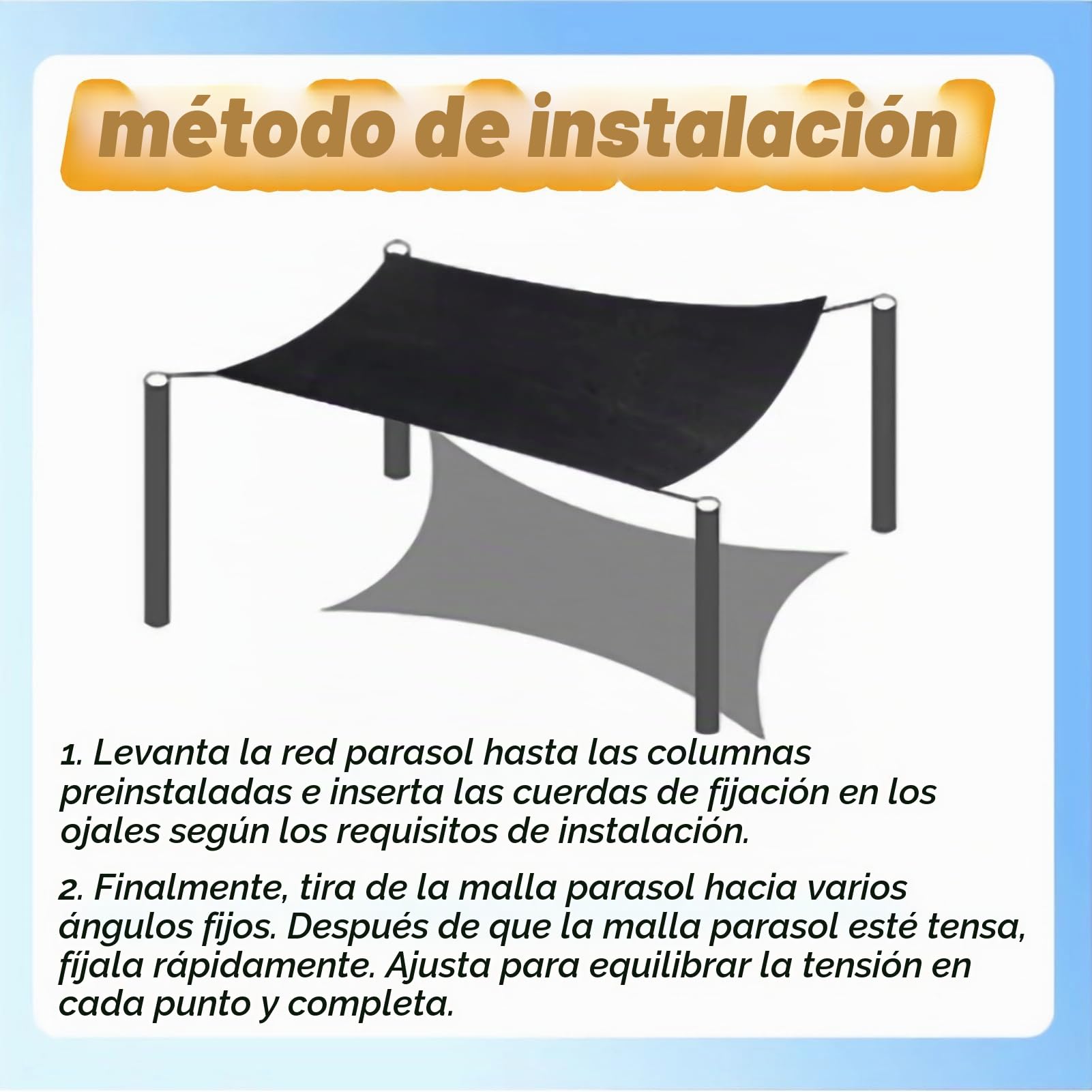 Malla de Sombra 2mx2m– Beige – 85% Protección UV–Red de Protección Solar con Ojales para Balcón, Jardín, Terraza e Invernadero – Toldo Vela de Sombra Exterior