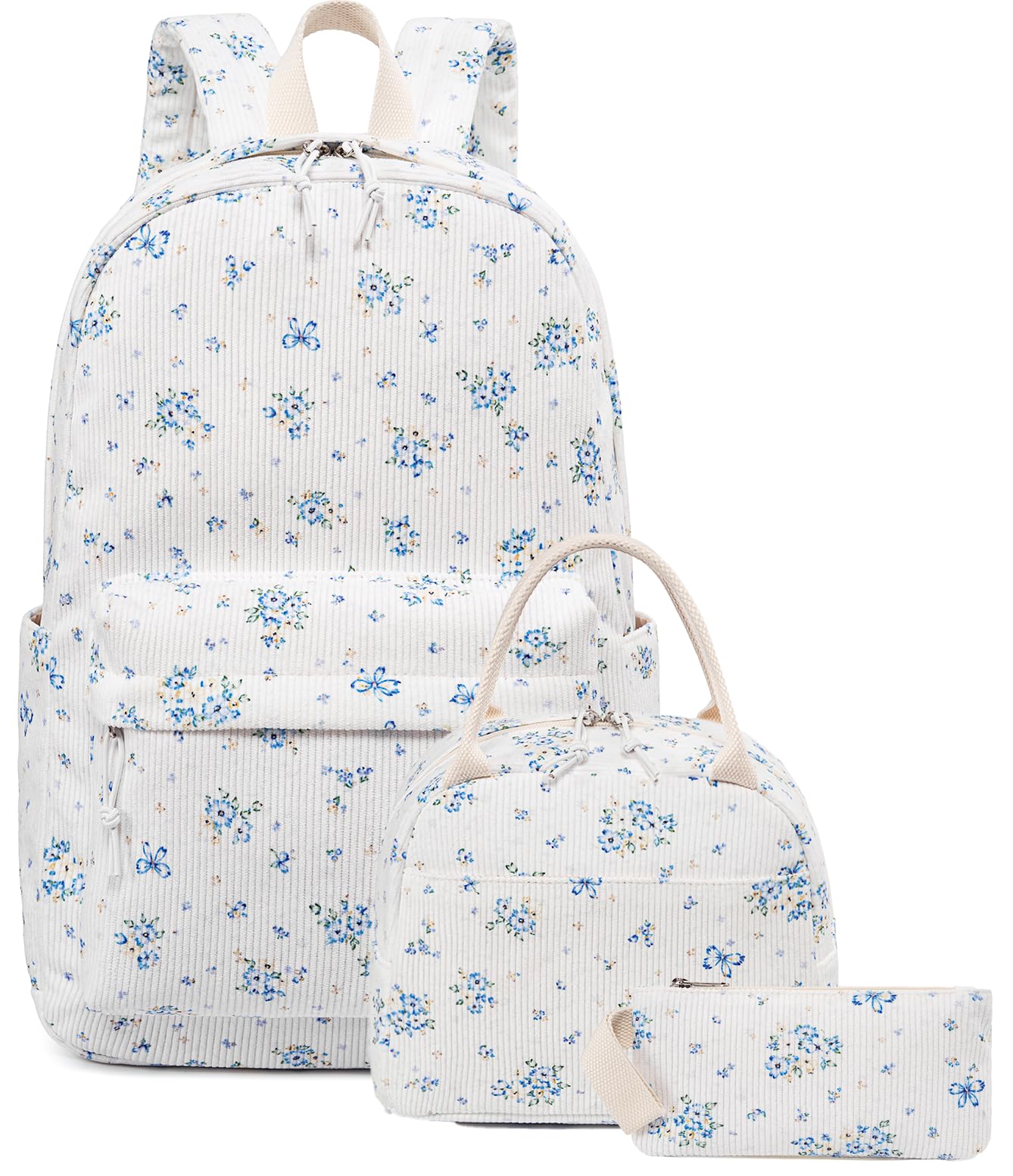 Bluboon School Backpack Set Girls Womens Laptop Bookbag Casual Daypack Fits 15 inch Laptop with Lunch Tote Bag and Pencil Bag
