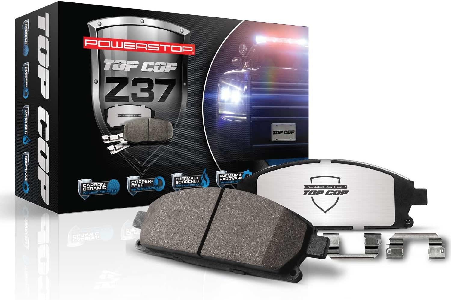 Power Stop Front Z37-2429 Carbon-Fiber Ceramic Brake Pads Z37 Top Cop