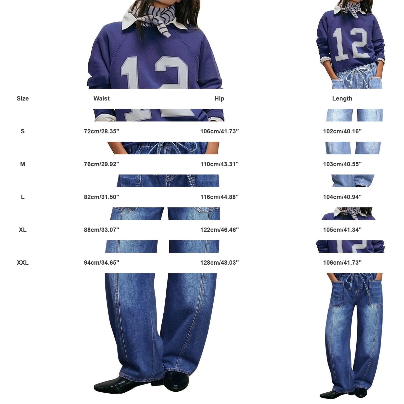 Jeans Donna Elasticizzati Jeans Vita Alta Larghi Gamba Larga Pantaloni Baggy Casual Leggeri Comodi Pantaloni Denim Elasticizzati Curvy Con Tasche Tempo Libero Streetwear Eleganti Palazzo Hiphop
