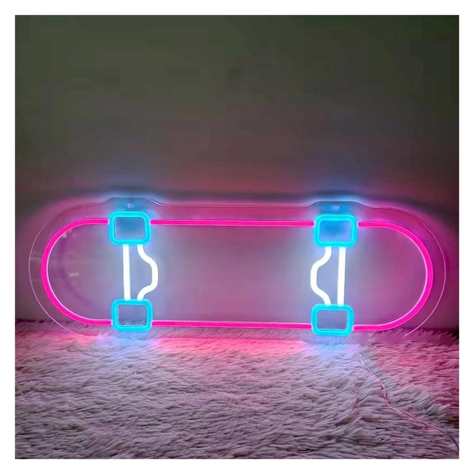 Lemst C Signs Lamp Skateboard Neon Signs Usb Powered, Adjustable Brightness Skateboard Shop Neon Lights For Lub Wall Decor 15Cmx35cm(C)