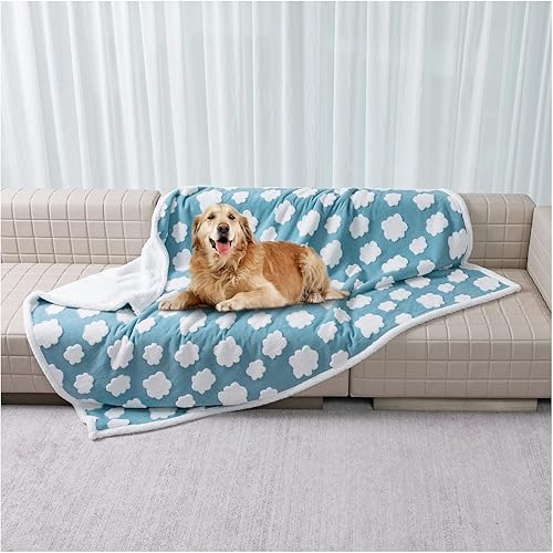 Miniatura 25 de Manta Impermeable para Mascotas, Fundas de Cama para Perros, Sofá, Elegantes Mantas Jacquard para Mascotas para Cachorros y Gatos, Lavables, Flor